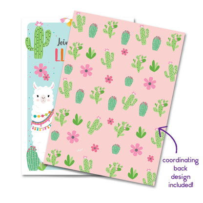 Whole Llama Fun Birthday Invitation - Llama Party Invite w/ Teal Background