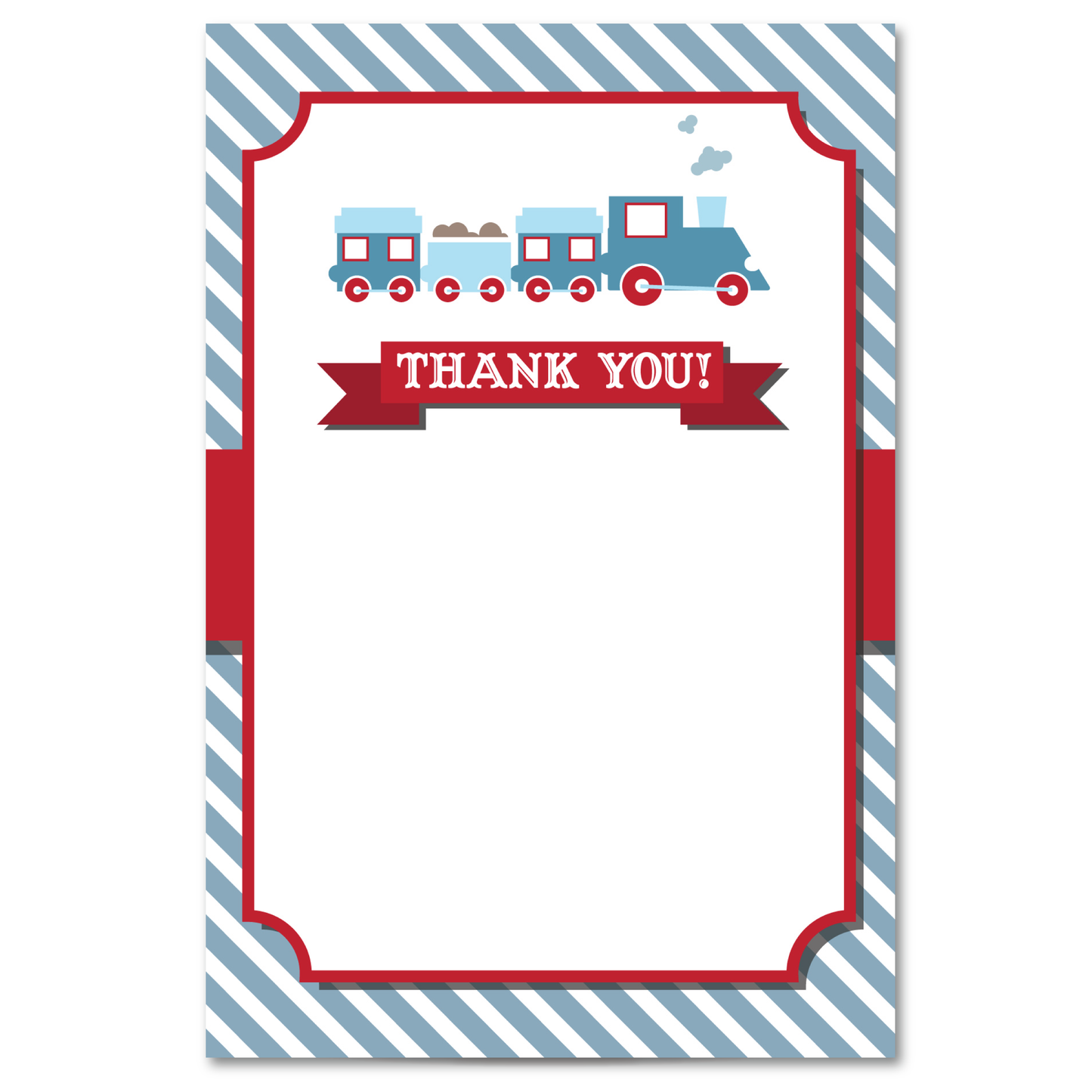 Train Thank You Cards w/ Free Envelopes
