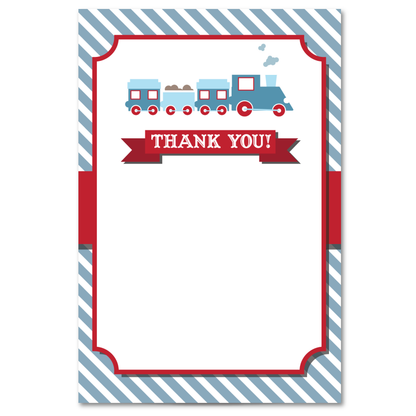 Train Thank You Cards w/ Free Envelopes