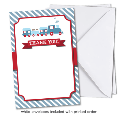 Train Thank You Cards w/ Free Envelopes